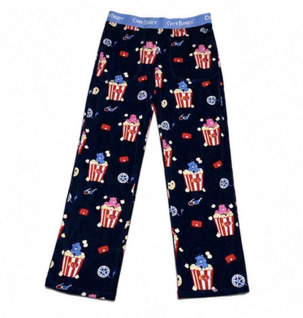 Care Bears Movie Night Popcorn Print Pajama Lounge Pants Women’s Small Blue